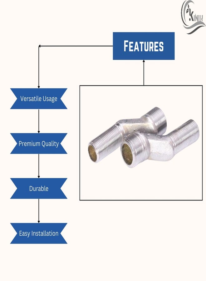 KINIK CP Brass Adjustable Wall Mixer Leg for Installation of Bathroom Jaq. Type Long Wall Mixer taps (1/2" x 3/4" inch)(1 Pair) - Image 4